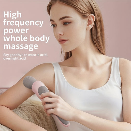 Portable Handheld Massage Stick – USB Rechargeable Wand Massager with 5 Adjustable Speed Levels, Relieves Neck, Back, Leg & Waist Tension, Compact Travel Massager, Holiday Gift for Family & Friends
