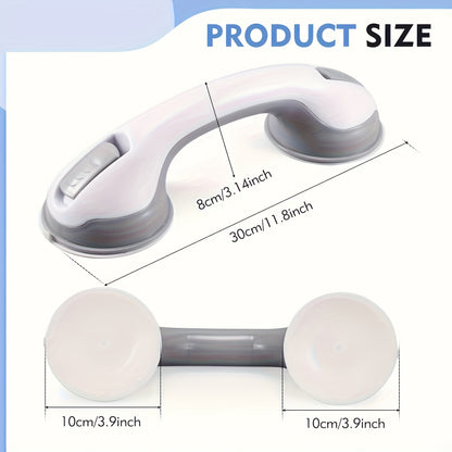 Grab Bars for Bathroom 2pcs Suction Cup No Drill Shower Handle for Elderly Adjustable Height Non-Slip Safety Rail Toilet Fall Prevention Handrail Easy Install
