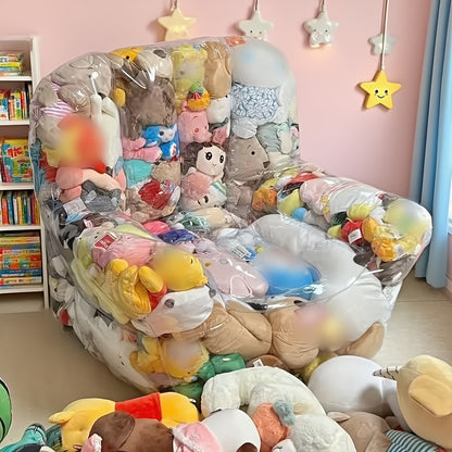 DIY Transparent Doll Sofa Cover - PVC Filled Animal Storage And Display Stand for Plush - Cute Miniature Furniture for Room Decoration And Collectibles Storage (Dollless) for Christmas and Halloween
