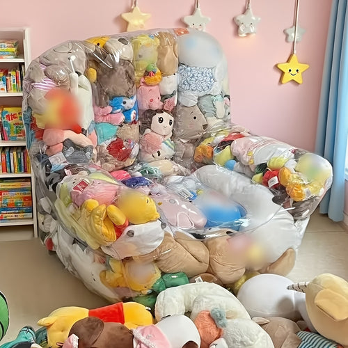 DIY Transparent Doll Sofa Cover - PVC Filled Animal Storage And Display Stand for Plush - Cute Miniature Furniture for Room Decoration And Collectibles Storage (Dollless) for Christmas and Halloween
