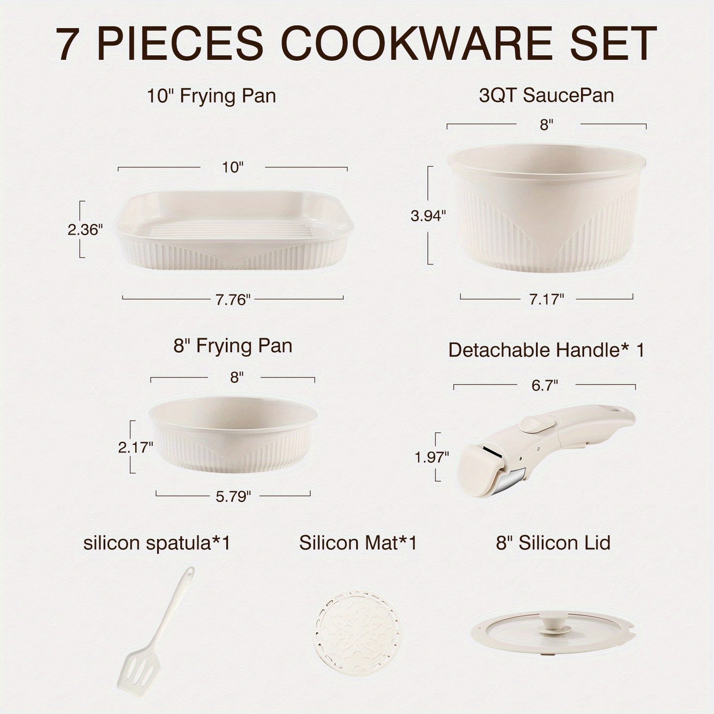 24pcs/7pcs/5pcs Cookware Set Non-Stick Pots & Pans Induction-Ready Kitchen Cookware Set Includes Skillet/Frying Pan/Soup Pot/Steak Pan Removable Handles Home & RV Kitchen Set Stackable Kitchen Accessories Easy To Clean Multiple Colors