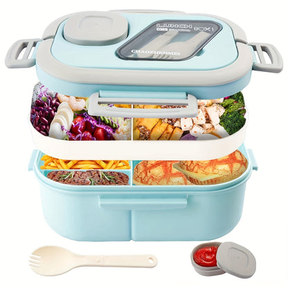 Black Friday Premium Picks- 2 Layered Multi Grid Lunch Box Set. Bento Boxes with Cup And Lunch Bag for School, Office And Outdoor Picnics. |Food Storage Container | Kitchen Accessories | Lunch Box Set/single Lunch Box|