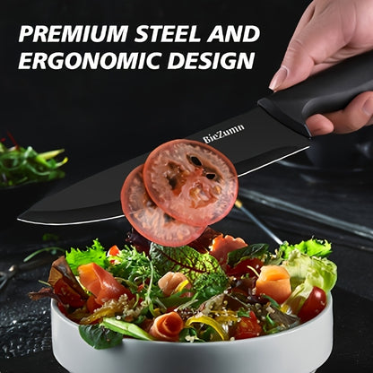 Kitchen Knife Set 3/14pcs, Multi-purpose Kitchen Knife, Steak Knife, Chef'S Knife, Fruit Knife, Scissors, Storage Knife Convenient - Black And White Selection - BieZumn, Holiday Gift, Affordable Set Essential For The Kitchen, Restaurant Use