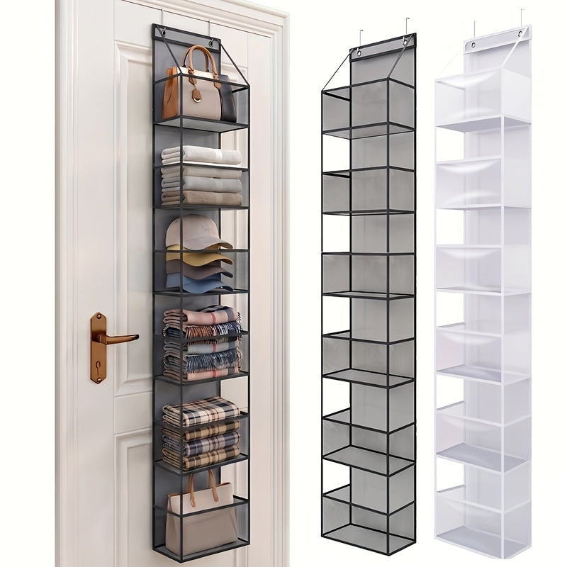 4/ 6 Layer Hanging Storage Bag - Foldable, Non-Woven, White/ Grey/ Black, Window Design, for Bedroom/ Bathroom/ Office, Space Saving, Suitable for Nursery