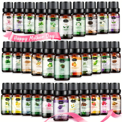 Essential Oils Set 12 26 32 48 Pcs Aromatherapy Gift Kit Lavender Eucalyptus Tea Tree Peppermint for Diffuser Humidifier Candle Soap Making Birthday Holiday Gift