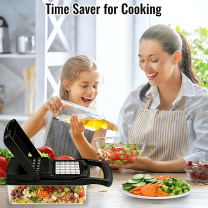 Food Chopper, Vegetable Chopper, Vegetable Slicer, 18-in-1/9-in-1, 8 Stainless Steel Blades, Food-grade, Easy to Store, for Onions, Carrots, Home Cooking, Kitchen Gift