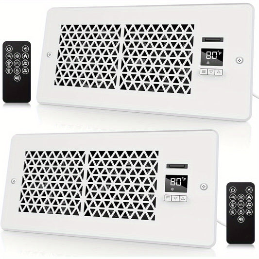 Register Booster Fan for 4x10 Inch Vents with Remote Control & Thermostat – 10-Speed Quiet Floor Vent Fan, Enhances AC Heating & Cooling Airflow, Air Duct Booster for Wall & Floor – White, Black, Oil Rubbed Bronze