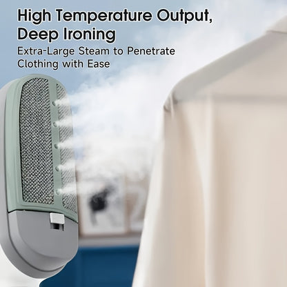 Garment Steamer Handheld Steam Iron Portable Wrinkle Remover Horizontal Vertical Steam Dry Ironing Efficient Heating for Home Office Travel Clothes Green