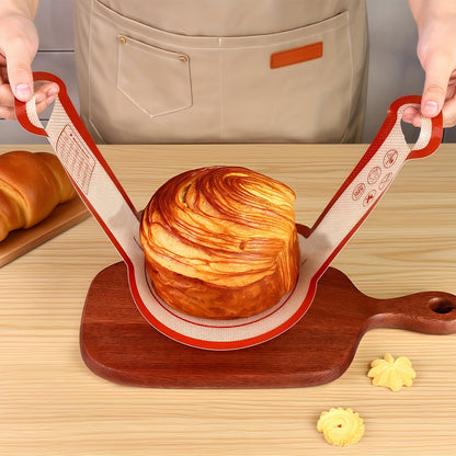 2/4pcs Premium Silicone Bread Sling Dutch Oven Liner with Long Handles Reusable Baking Mat for Proofing And Transferring Dough Nonstick High Degree Kitchen Sour Cookie Making Loaf Pan Lifter Liner