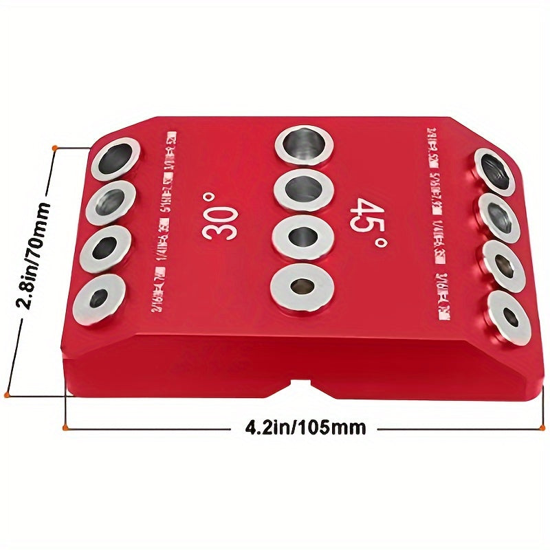 Metal Drill Guide Jig 30° 45° 90° with Allen Wrench – Precise Multi-Angle Drilling for Cable Railing, Lag Screw, Deck Post & Stair Handrail Installation