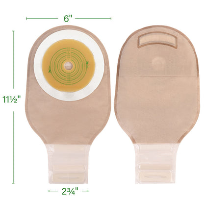Colostomy Bags One-Piece Drainable Ostomy Pouch Cut-to-Fit Stoma Bags for Adults Odor-Proof Leak-Proof Ostomy Supplies Comfortable Wear Skin-Friendly Adhesive Flange 20 Pack Value Set
