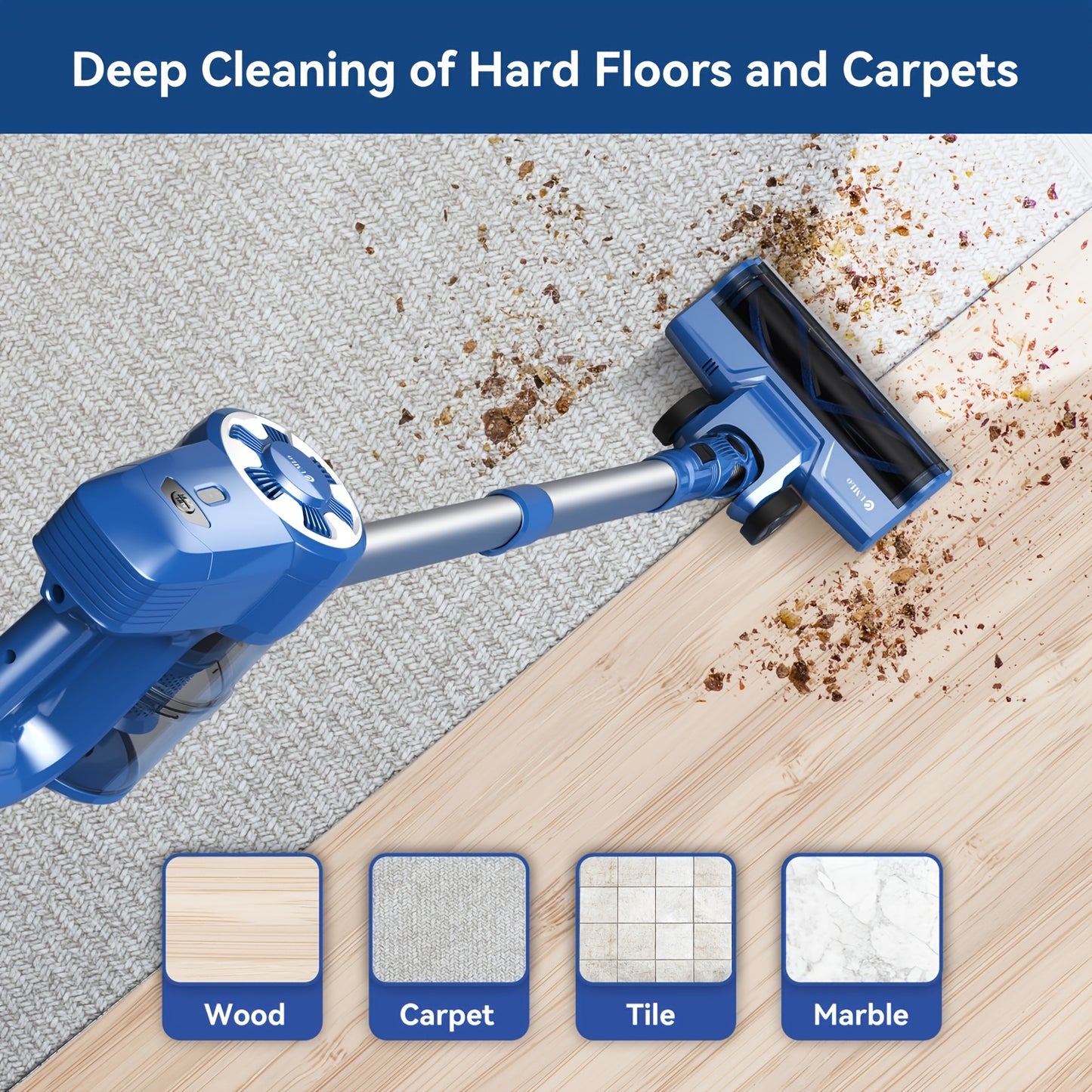 Cordless Vacuum Cleaner for Home – Corded & Cordless 2-in-1, 180° Foldable, LED Brush, High Suction, 40-Min Runtime, 38.58oz Dust Cup for Hardwood Floors, Seniors & Pregnant Women