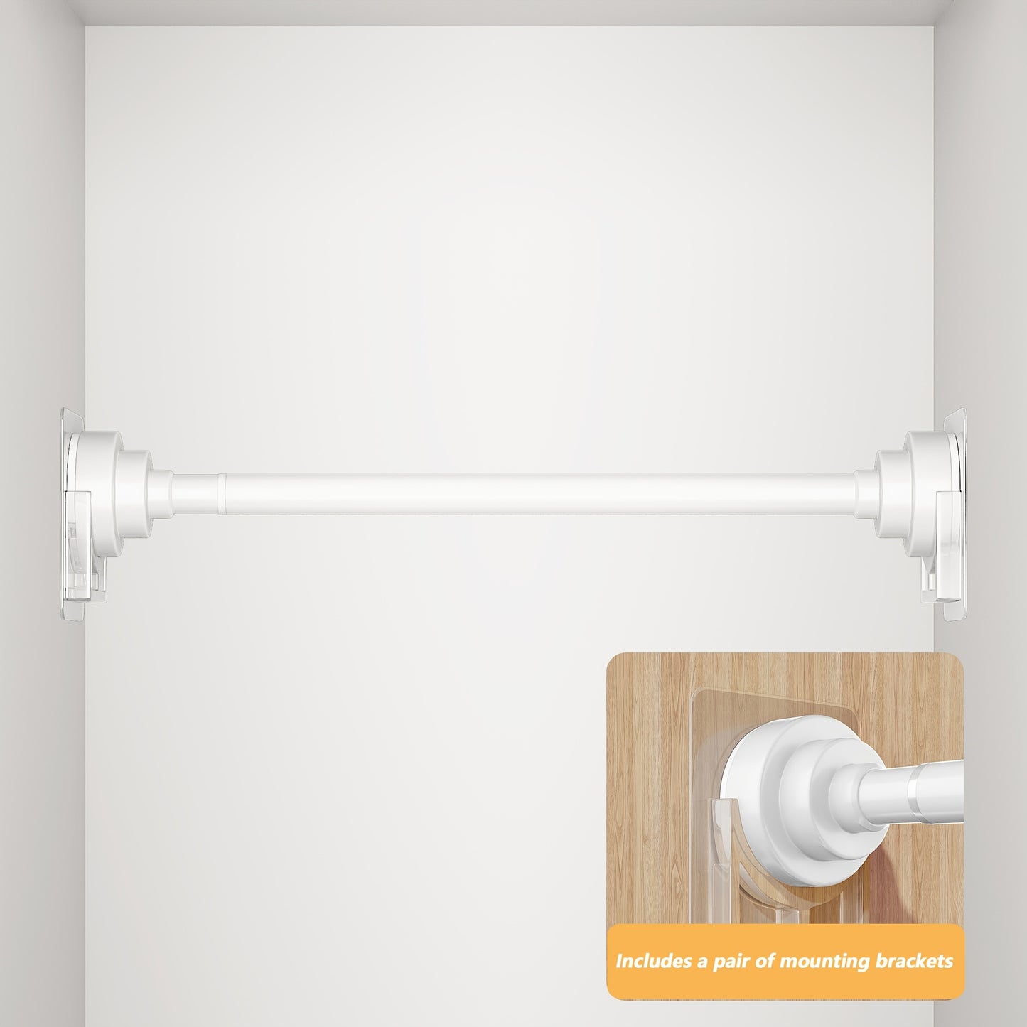 1pc Stainless Steel Tension Rod, Wardrobe Support Rod, Clothes Drying Rod, No Drilling Easy Installation, Suitable for Wardrobe, Bathroom, Bedroom
