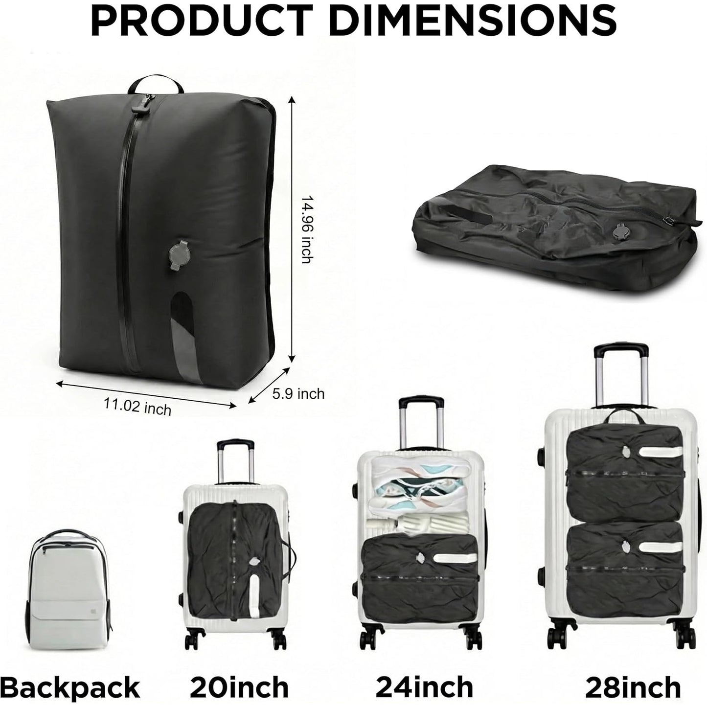 Travel Vacuum Storage Bag With Electric Pump- Reusable Luggage Space-saving Compression Bag, Suitable For Carry-on Luggage And Personal Belongings, Suitable For Family Vacations And Luggage Organizer For Large Items