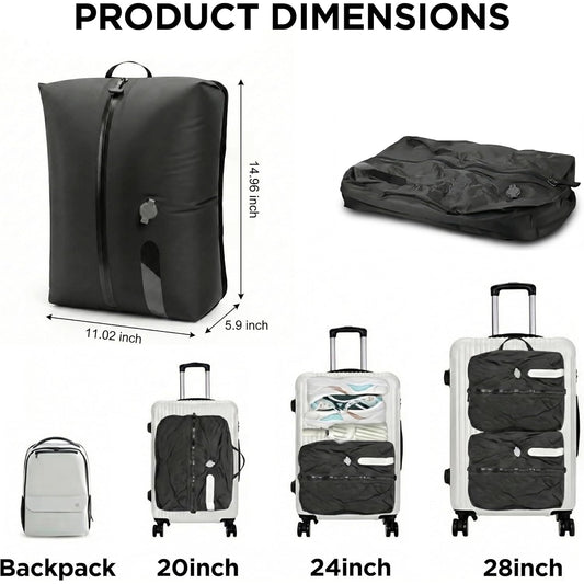 Vacuum Storage Bags with Electric Pump - Space Saving Travel Compression Bags for Luggage, Clothes & Bedding, Reusable Airtight Organizer