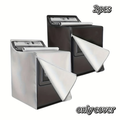 2pcs Washing Machine Dryer Cover, 420D Indoor Outdoor Washer Dryer Protector, Suitable for Top Load and Front Load Washers/Dryers - Premium Outdoor Protective Cover with Zipper Dustproof Laundry Hood