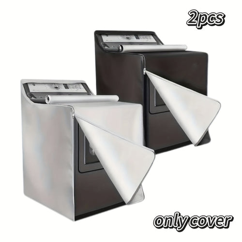 2pcs Washing Machine Dryer Cover, 420D Indoor Outdoor Washer Dryer Protector, Suitable for Top Load and Front Load Washers/Dryers - Premium Outdoor Protective Cover with Zipper Dustproof Laundry Hood