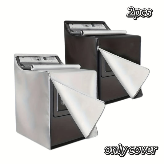 2pcs Washing Machine Dryer Cover, 420D Indoor Outdoor Washer Dryer Protector, Suitable for Top Load and Front Load Washers/Dryers - Premium Outdoor Protective Cover with Zipper Dustproof Laundry Hood