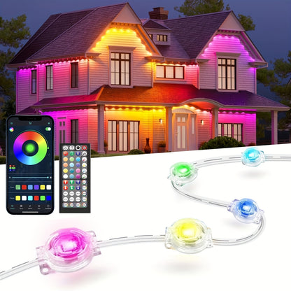400ft Permanent Outdoor Light, RGB Eave Light, DIY Scene Mode IP67 Waterproof Outdoor Eave Lighting, Outdoor Decoration, Garden Decoration, Party Outdoor Light