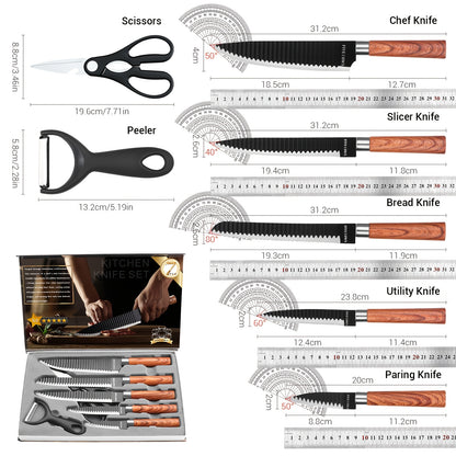 14pcs Chef Knife Set with Case, Hand-Forged Butcher Knife Set, Carving Bone, Meat Cutting, Vegetable Chopping, Camping Outdoor BBQ Hunting Tools and Equipment, Holiday Gift