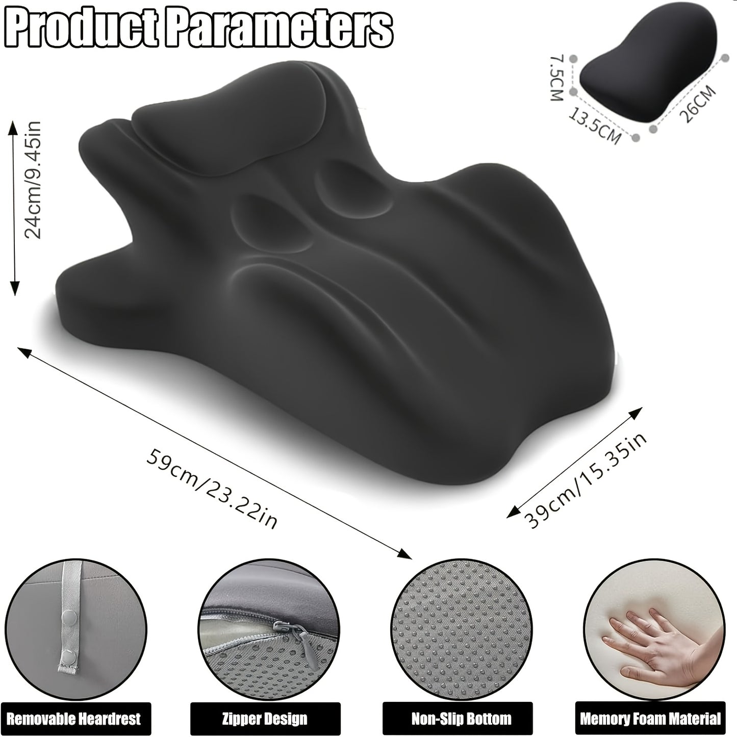 Wedge Pillow for Stomach Sleepers - Ergonomic Memory Foam Support for Cervical, Lumbar & Leg Elevation, Breathable Washable Cover, Multi-Use for Sleep, Reading & Office, 3 Colors
