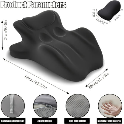 Wedge Pillow for Stomach Sleepers - Ergonomic Memory Foam Support for Cervical, Lumbar & Leg Elevation, Breathable Washable Cover, Multi-Use for Sleep, Reading & Office, 3 Colors