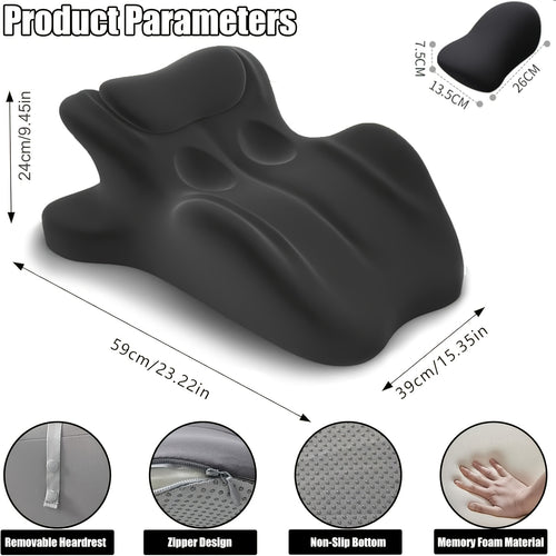 Wedge Pillow for Stomach Sleepers - Ergonomic Memory Foam Support for Cervical, Lumbar & Leg Elevation, Breathable Washable Cover, Multi-Use for Sleep, Reading & Office, 3 Colors