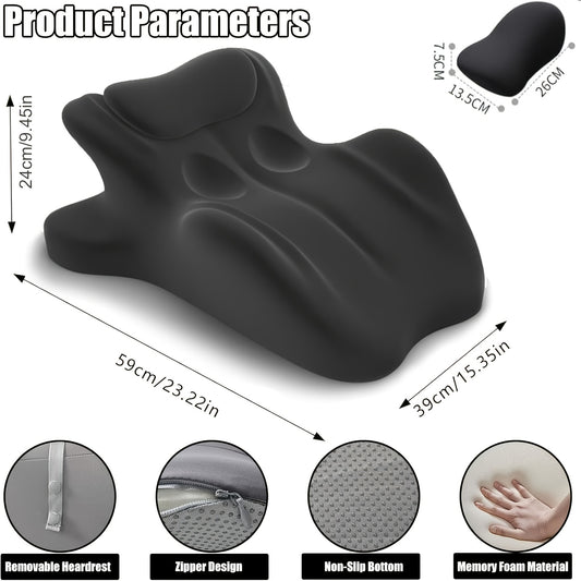 Wedge Pillow for Stomach Sleepers - Ergonomic Memory Foam Support for Cervical, Lumbar & Leg Elevation, Breathable Washable Cover, Multi-Use for Sleep, Reading & Office, 3 Colors