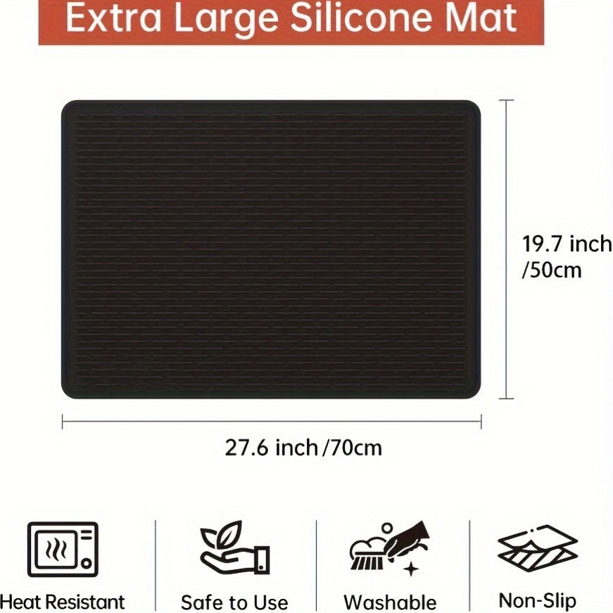 Silicone Stove Top Cover Mat 28"x20" - Heat Resistant Electric Stove Protector for Ceramic Glass Cooktop, Non-Slip Scratch Guard, Dishwasher Safe, Extra Large RV Range Cover, Multipurpose Kitchen Mat
