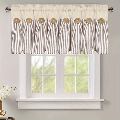 Semi Sheer Curtains Bohemian Linen Cotton Patchwork Grommet Top Window Drapes for Bedroom Living Room Kitchen Bathroom Cafe - Boho Country Cottage Style 4 Seasons 1 or 2 Panels