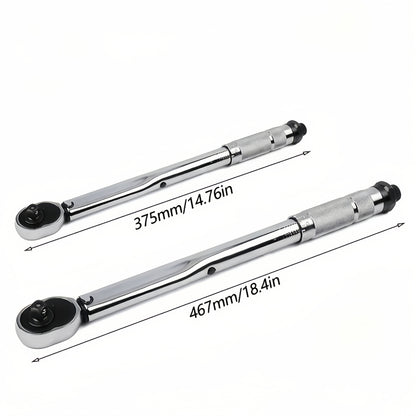 Torque Wrench Adjustable Drive 3/8" & 1/2" - Preset Click Torque Wrench for Automotive, Bike & Bicycle Maintenance, Ratchet Wrench with Dual Scale, Accurate & Durable, Gift for Husband & Car Enthusiasts