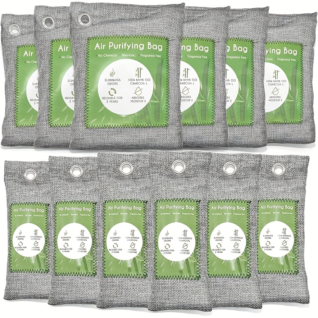 Activated Charcoal Car Air Freshener, Moisture Absorber, Bags Odor Absorber, Shoe Deodorizer, Odor Eliminate Bamboo Charcoal Air Purifying Bag