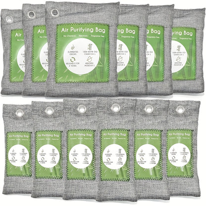 Activated Charcoal Car Air Freshener, Moisture Absorber, Bags Odor Absorber, Shoe Deodorizer, Odor Eliminate Bamboo Charcoal Air Purifying Bag