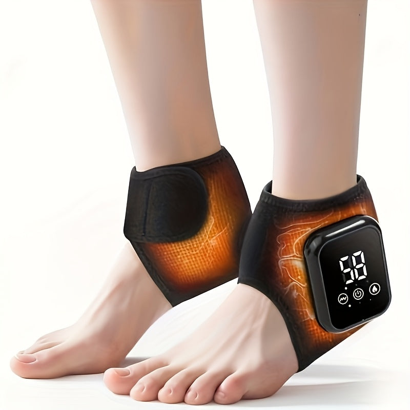 Electric Foot Heating Massage Device, Heated Ankle Wrap with 3 Heat Levels & 3 Vibration Modes, Touch Screen Timer, Fits Left & Right Feet – Relieves Ankle Pain, Arthritis, Plantar Fasciitis, Muscle Fatigue