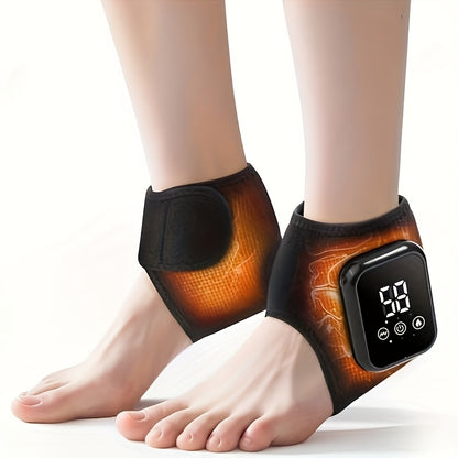 Electric Foot Heating Massage Device, Heated Ankle Wrap with 3 Heat Levels & 3 Vibration Modes, Touch Screen Timer, Fits Left & Right Feet – Relieves Ankle Pain, Arthritis, Plantar Fasciitis, Muscle Fatigue