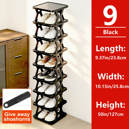 1pc Removable 6/9 Tier Shoe Rack, Space Saving Folding Shoe Rack for Home And Dormitory, Hallway, Living Room - Separate Narrow Shoe Rack for Indoor Doorway Storage. Holds Keys, Small Photo Frames, Etc.