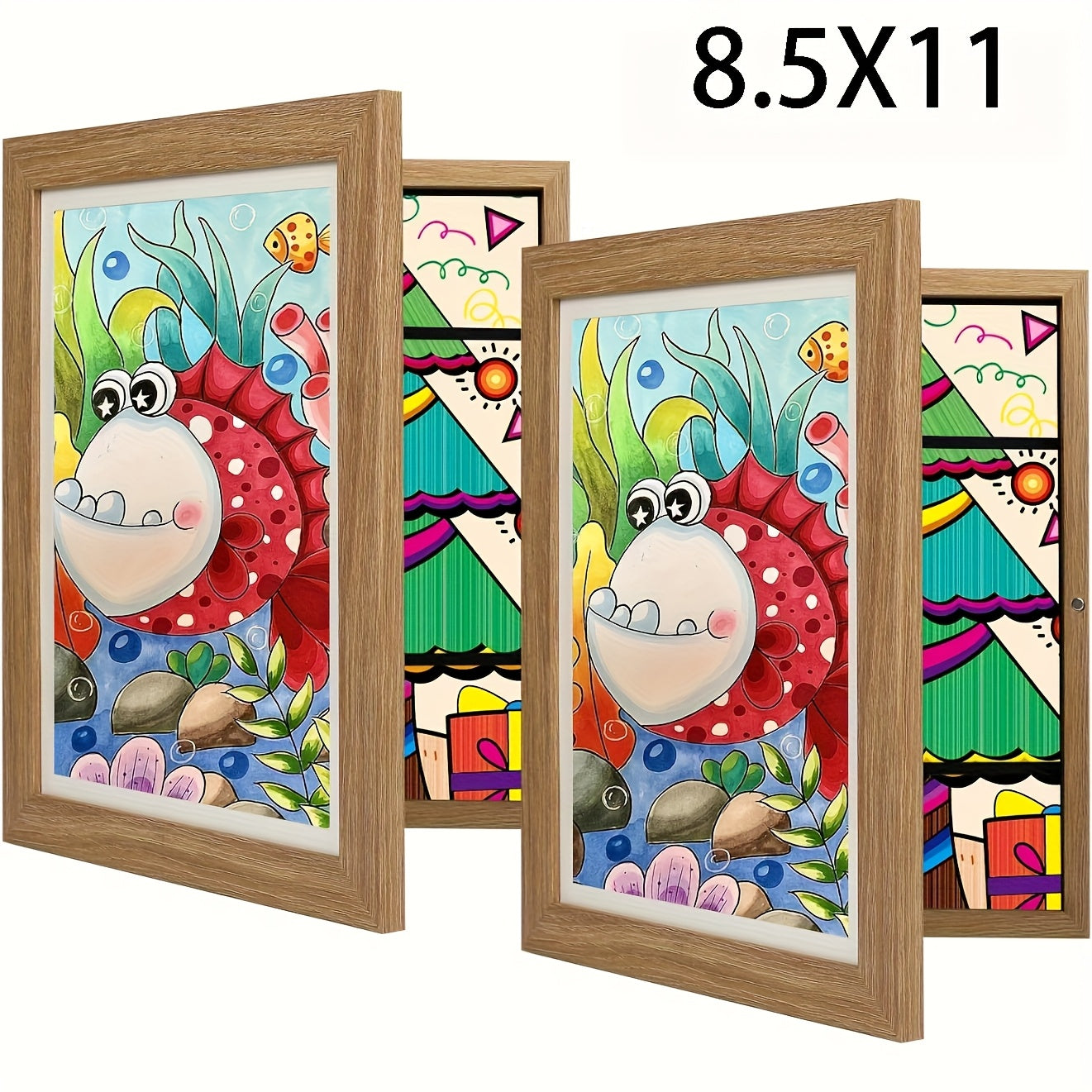 2/4 Pack Kids Artwork Frames Changeable, 8.5x11in Kids Art Frames Front Opening, Children Art Projects Kids Art Frames Picture Frames for Kids Drawing, Crafts And Photos, Holds 100+pcs