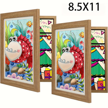 2/4 Pack Kids Artwork Frames Changeable, 8.5x11in Kids Art Frames Front Opening, Children Art Projects Kids Art Frames Picture Frames for Kids Drawing, Crafts And Photos, Holds 100+pcs