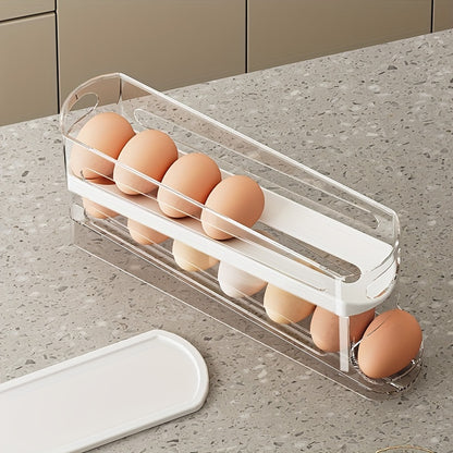 Double-layer Rolling Egg Dispenser - Automatic Space-saving Refrigerator and Cabinet Storage, Keeping Eggs Fresh, Perfect for Kitchen Finishing