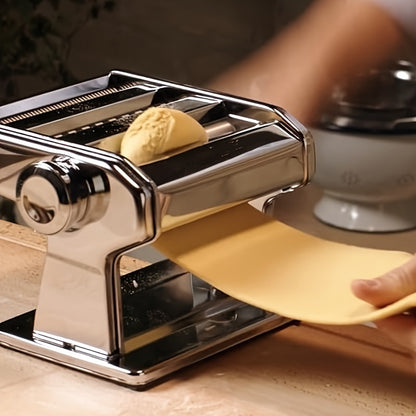Classic Manual Pasta Machine, Stainless Steel Manual Pasta Maker, Fresh Pasta Maker Roller Machine for Spaghetti Noodle Fettuccine Lasagne, Durable Kitchen Gadget - for Home Cooks & Pasta Lovers - Perfect Mother's Day Gift for Foodies