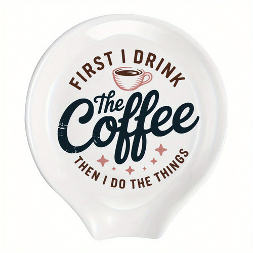 Ceramic Spoon Rest Funny Coffee Quote – "A Cup of No Return" Ceramic Utensil Holder for Coffee & Tea Spoons, Cute Spoon Holder for Kitchen Counter, Cafe Decor, Perfect Coffee Lover Gift