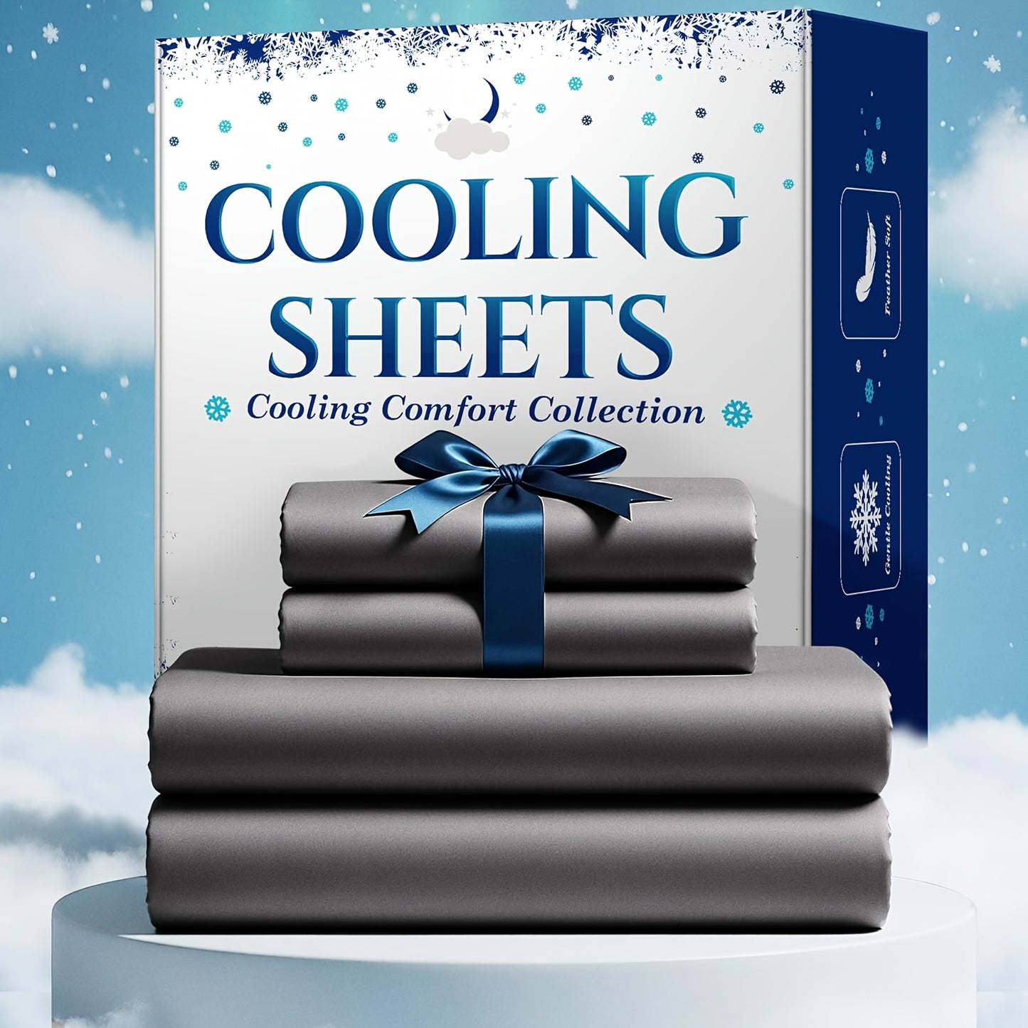 4pcs Bamboo Blend Cooling Bed Sheet Set - Kids Ultra Soft Breathable Sheets With Deep Pocket Fitted Sheet (18"-24" Height), Children, 2200 TC Cooling Fabric, Shrink & Wrinkle Resistant, For All-Season Comforter Fit, Hotel Luxury Christmas Gift