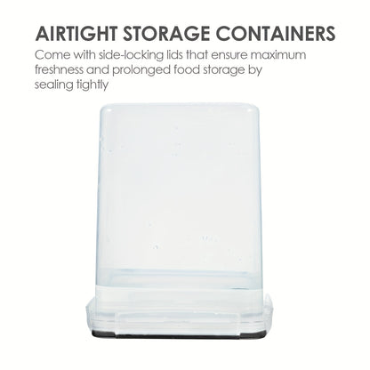 4pcs Large Food Storage Containers, BPA Free Plastic Airtight Canisters for Flour, Sugar, Baking Supplies, Rice with Lids, Black