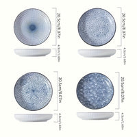 7-inch Yamada Pattern Plate, 4 Colors, 4 Pieces