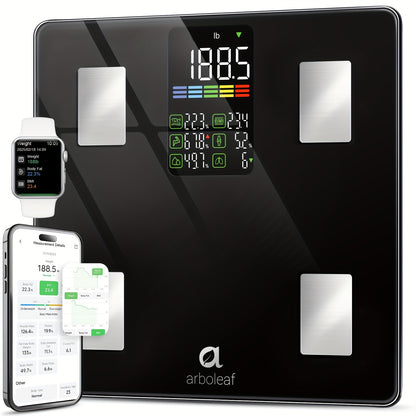 Smart Body Scale 14-in-1 – Body Fat Scale with BMI, Muscle Mass & 14 Health Metrics, Wireless Bluetooth App Sync, Auto Recognition, 500 lb Capacity, HD LED Display for Home & Gym Use