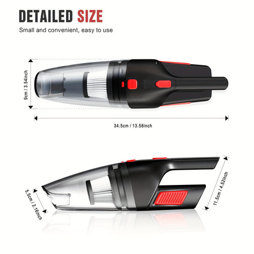 Handheld Vacuum Cleaner with Powerful Suction, & Lightweight, High-Power Motor, Low (40dB), Crevice & - Emptying - for, Car, Office Cleaning - Suitable for Indoor/Car Use, 200W Stick Vacuum