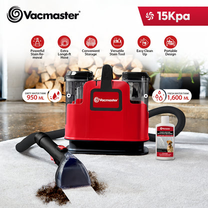 400 Series Portable Carpet & Upholstery Spot Cleaner Machine, 15Kpa Power Suction with Versatile Tools for Pets, Area Rugs And Couches