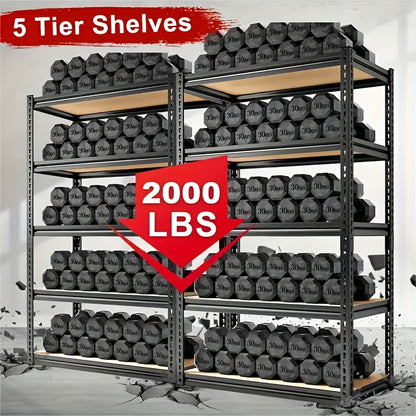 Heavy Duty Metal Shelving Unit 72 Inch – 400 lbs Per Shelf Adjustable Steel Storage Rack for Garage, Warehouse, Home & Office, Industrial Style Utility Shelf, Easy Assembly