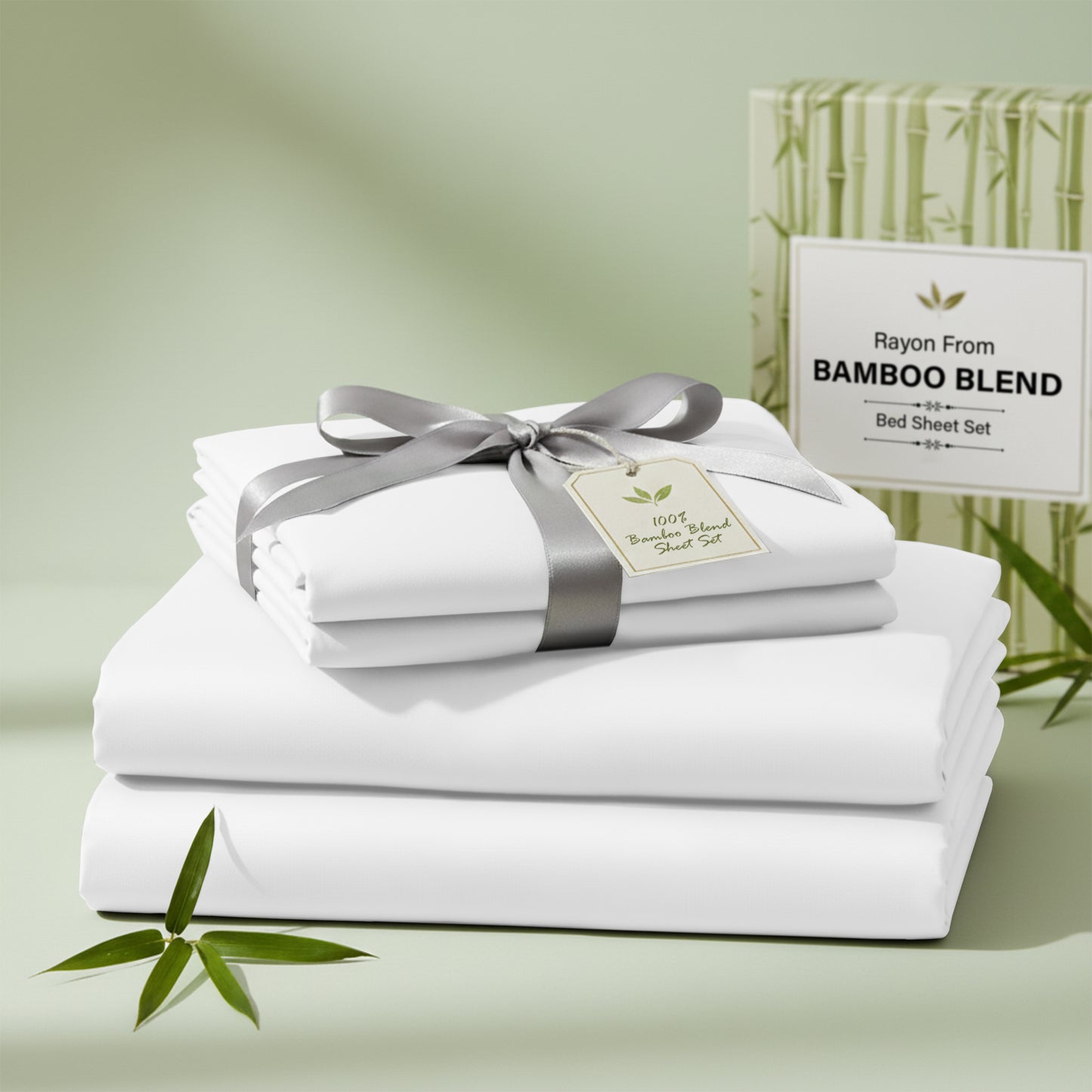 Lux Decor 3/4 Pieces Bamboo Blend Sheet - Polyester & Bamboo Viscose Cooling Bed Sheets, Skin Friendly & Machine Washable Bed sheets Set - Up to 16 Inches Deep Pocket Included 1 Flat 1 Fitted 2 Pillowcases Hotel & Bedroom Accessories