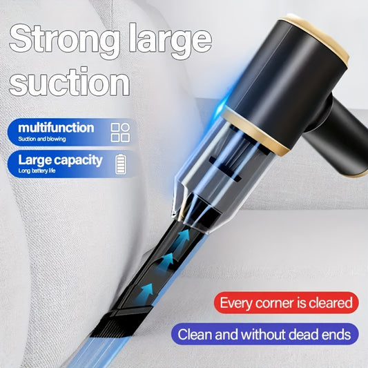 Cordless Handheld Vacuum Cleaner 18000PA Strong Suction - 2-in-1 Air Duster & Vacuum, 120W High Power, Multi-Nozzle Portable Car Vacuum for Car Interior, Home, Pet Hair, Office Desk Cleaning